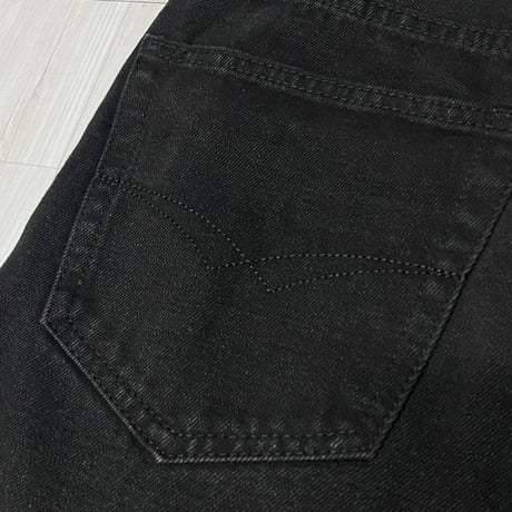 老舗LAブランド KnoBetta ノーベター JET BLACK デニム 太め ショートパンツ (SJNS5)
