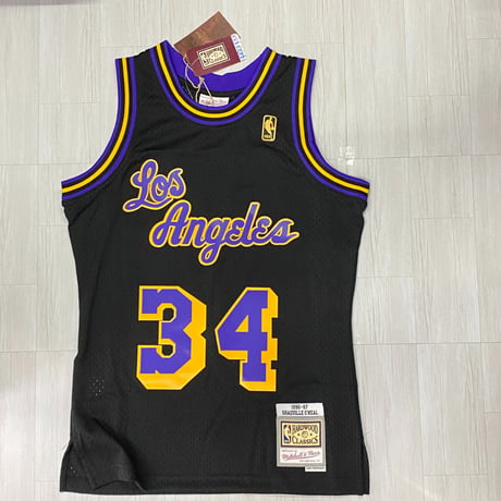 Mitchell&Ness NBA HWC ロサンゼルス レイカーズ オニール ＃34 バスケシャツ ジャージ