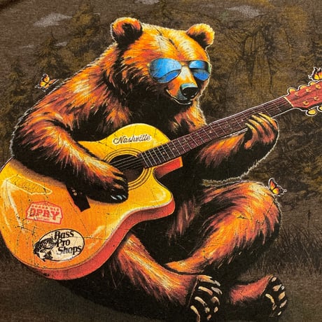 米国アウトドアブランド BassProShops® バスプロショップス Jammin Bear Tシャツ ブラウンヘザー (BpsT14)