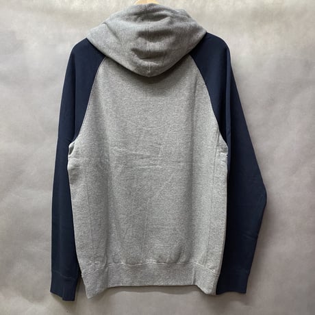 【M】 ダイヤモンドサプライ Diamond supply co. プルオーバー パーカー LA グレー 紺 2トーン OG LOGO
