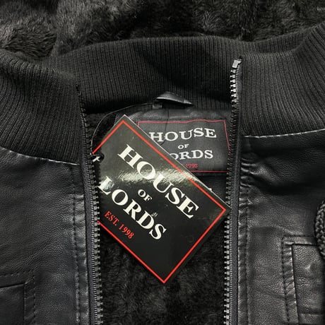 USAブランド HOUSE OF LORDS ハウスオブロード ECOレザージャケット 内ボア 黒