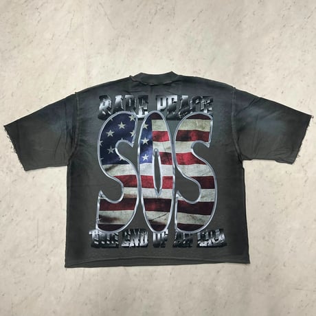 カリフォルニア発 Rare Peace レアピース Cue The Chaos クロップドTシャツ ラインストーン (CropT39)