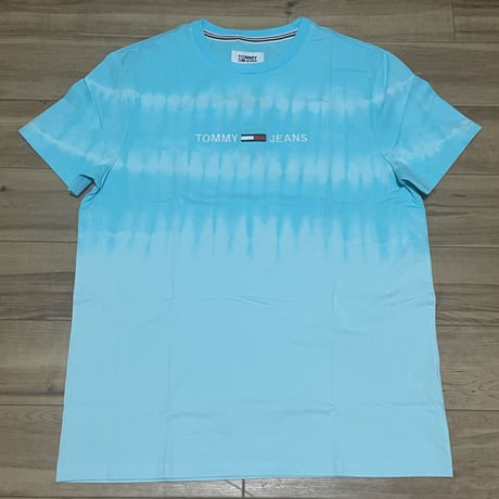 TOMMY JEANS トミージーンズ  半袖 タイダイ Tシャツ 刺繍ロゴ アイスブルー (st2)