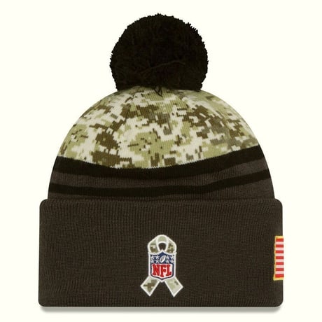NEWERA ニューエラ NFL グリーンベイ パッカーズ 迷彩 フリース ニット帽 ベテランズデー 退役軍人