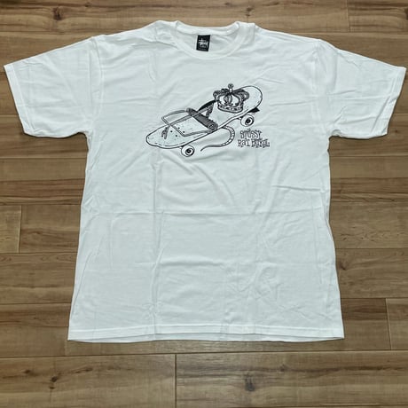 【XL】 Stussy USA ステューシー 半袖 Tシャツ 白 ホワイト RAT PATROL スケーター 王冠 ストリート  (2)