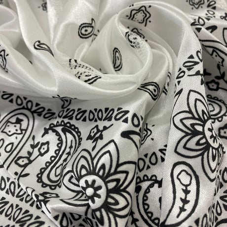 ペイズリー DURAGドゥーラグ TIEDOWN インナーキャップ シルキータッチ バンダナ柄 白