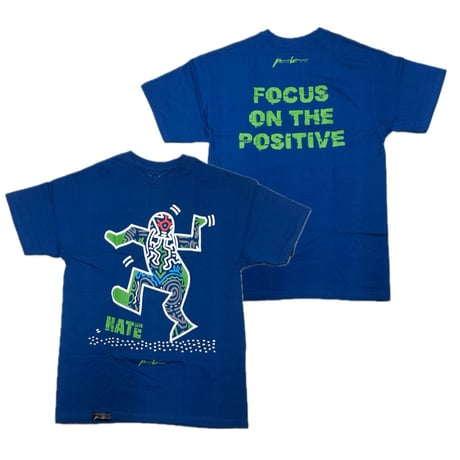 LA発 Positive Wear Clothing ポジティブウェア クロージング Smash Hate Tシャツ (PWT42blu)