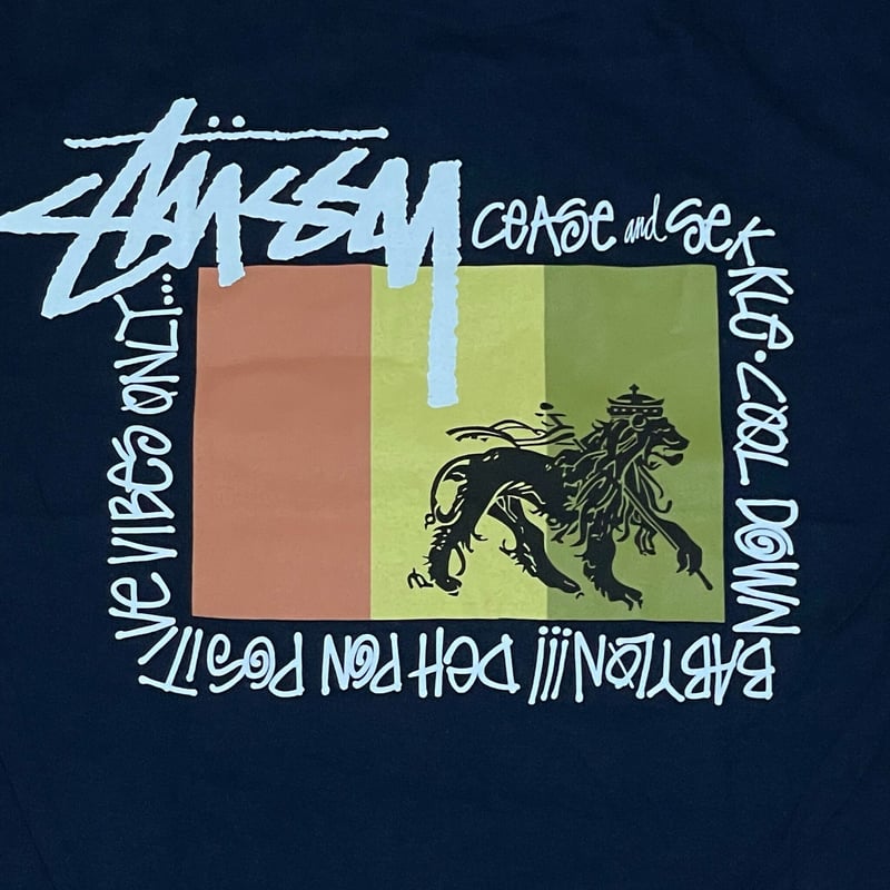 S】 Stussy ステューシー RASTA FLAG 半袖 Tシャツ レゲエ ラスタ 西海...