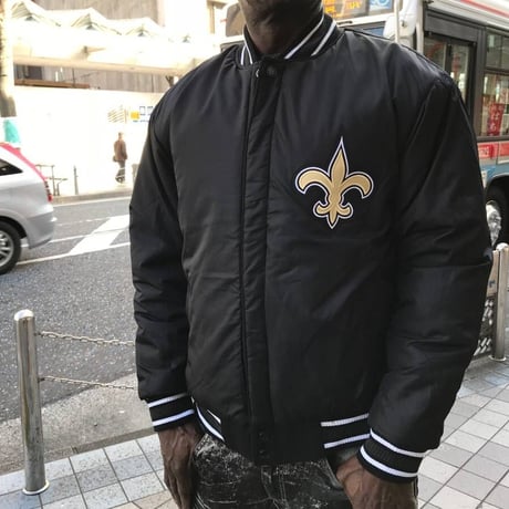 JHデザイン NFL ニューオリンズ セインツ Saints  リバーシブル スタジアムジャンパー アメフト 黒