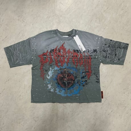 LA発祥 FIRST ROW ファーストロー Burning Thurible cropped Tee スタッズ付き クロップド Tシャツ (CropT29)