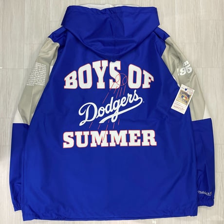 USA限定 Mitchell&Ness MLB ロサンゼルス ドジャース Team Origins ハーフZIP ウィンドブレーカー