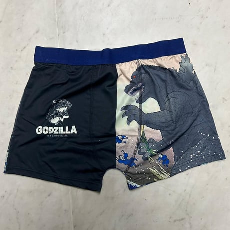 GODZILLA ゴジラ 神奈川沖浪裏 富嶽三十六景大怪獣ノ図 メンズボクサーパンツ 浮世絵 Hokusai