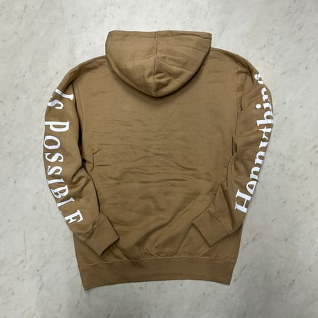 LA発 Hennything Is Possible グラフィック プルオーバー パーカー ダークベージュ (GFX/Hdy104)