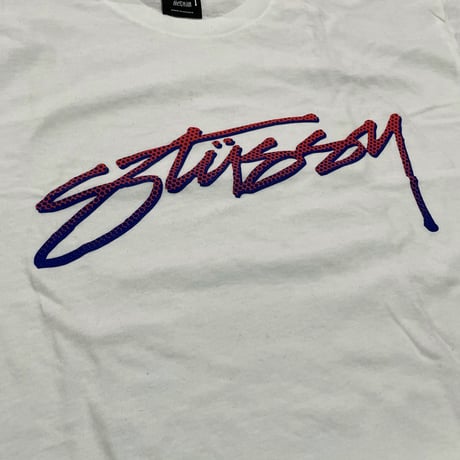 【M】 Stussy ステューシー 半袖 Dots ヴィンテージロゴ Tシャツ 白 ラグナビーチ 綿100% (14)