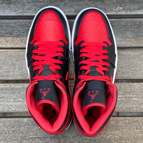 NIKE ナイキ AIR JORDAN1 MID エアジョーダン1 ミッド 黒赤 ブルズカラー BRED (AJ96)