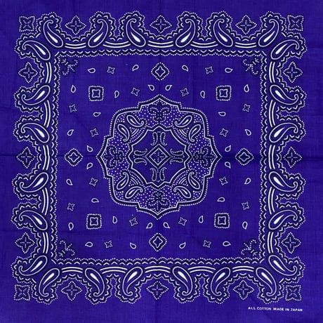 日本製 ペイズリー バンダナ Paisley Bandana 大判サイズ 綿100% 紫 (BNDN71)