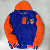 USA限定 JHデザイン MLB ニューヨーク メッツ NY Mets フード付き リバーシブル スタジャン (JH-61)