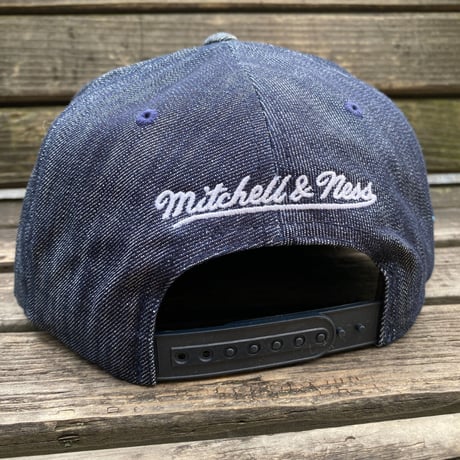 Mitchell&Ness ミッチェル&ネス LA ロサンゼルス Lakers レイカーズ 公式 スナップバックキャップ NBA デニム インディゴ バスケ