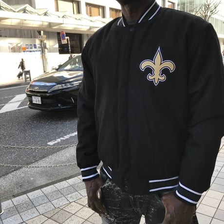 JHデザイン NFL ニューオリンズ セインツ Saints  リバーシブル スタジアムジャンパー アメフト 黒