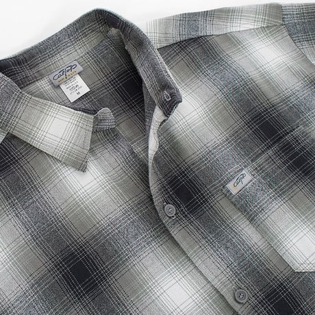 アメリカ製 CALTOP キャルトップ 半袖 オンブレチェックシャツ GRAY WHITE グレーホワイト (SBS33)