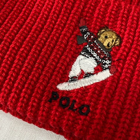 POLO RALPH LAUREN ラルフローレン ポロベア リブ編み ニットキャップ SNOWBOARDER