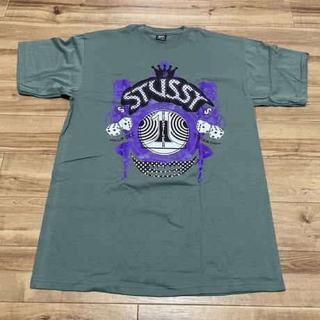 【L】 Stussy ステューシー HUSTLER ハスラー 半袖 Tシャツ モスグリーン DICE サイコロ ラグナ  (17)