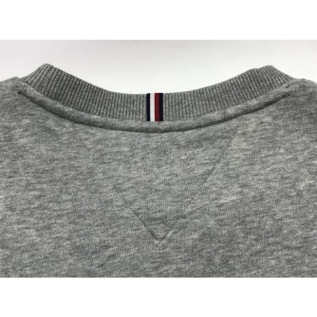 海外限定 TOMMY HILFIGER トミーヒルフィガー 肉厚 クルーネック トレーナー ビッグフラッグ グレー