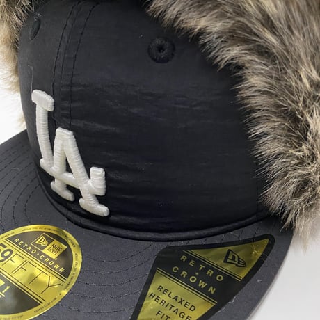 海外限定 59FIFTY ニューエラ レトロクラウン Winter Dog Ear ドッグイヤー LA Dodgers ドジャース トラッパーキャップ (15-54)