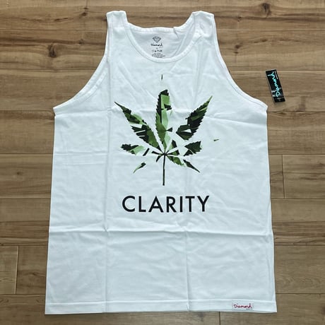米国製 ダイヤモンドサプライ Diamond Supply Co タンクトップ 白 CLARITY 葉 (TT2)