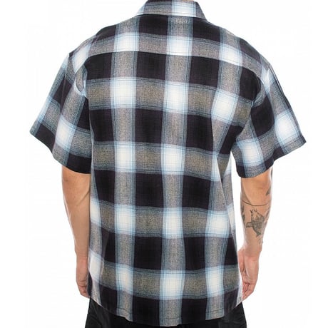 アメリカ製 CALTOP キャルトップ 半袖 オンブレチェックシャツ NAVY SKYBLUE ネイビー スカイブルー (SBS38)
