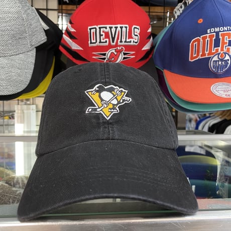 Adidas アディダス NHL ピッツバーグ ペンギンズ 黒 ストラップバックキャップ アイスホッケー