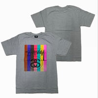 【M】 海外モデル Stussy ステューシー Colour Squares Tee 半袖 カラースクエア Tシャツ グレー (77)