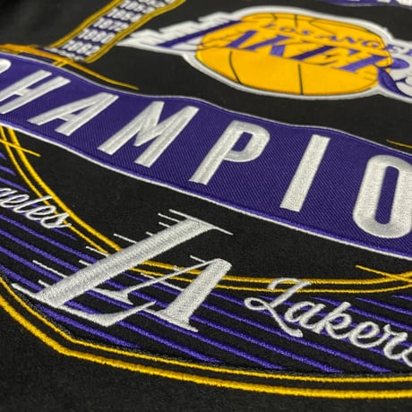 海外限定 NBA JHデザイン LA Lakers ロサンゼルス レイカーズ ファイナルチャンピオン リバーシブル スタジャン