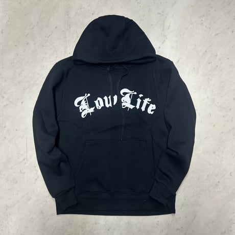 LA発 ウェストコースト LOW LIFE ローライフ グラフィック プルオーバー パーカー ブラックキャット (GFX/Hdy2)
