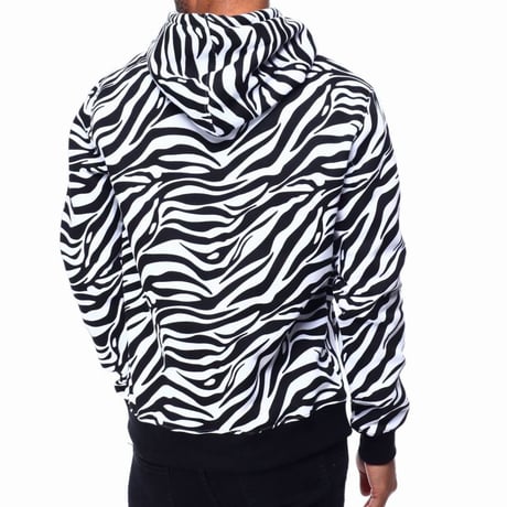 日本未入荷 ブラックピラミッド BLACK PYRAMID プルオーバー パーカー ZEBRA ゼブラ 白 黒 アニマル柄