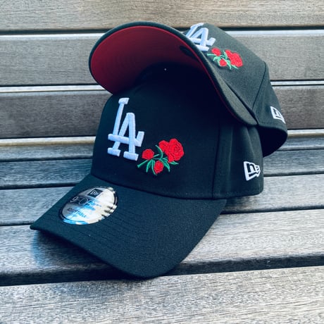 海外限定 Newera ニューエラ 9Forty Aフレーム LA Dodgers ドジャース キャップ バラ RedRose Crest (940-123)