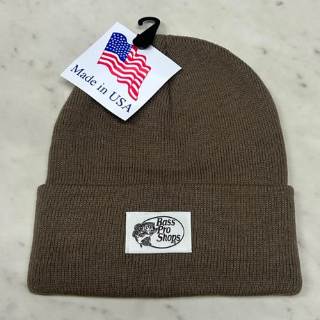 アメリカ製 全米最大級のアウトドアブランド Bass Pro Shops バスプロショップス ロゴラベル ニット帽 Shitake (Bps88)