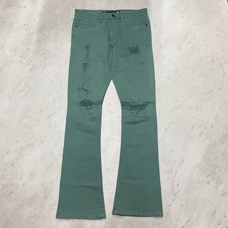 米国LAブランド Stylo Jeans LA スタイロジーンズ STACKED FLARE スタックド フレア デニム Mint Green (JNS10)