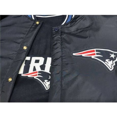 【4XL】 JHデザイン NFL ニューイングランド ペイトリオッツ Patriots スタジアムジャンパー アメフト 黒 スタジャン