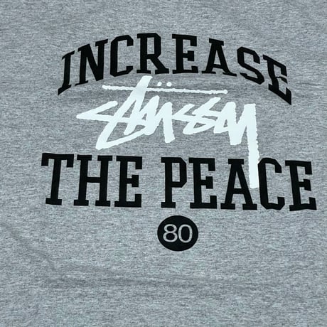 【M】 Stussy ステューシー Increase The Peace オーセンティック 半袖 Tシャツ グレー (46)