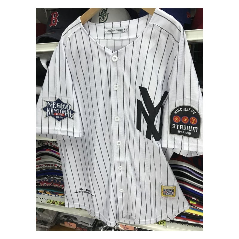 NEGRO LEAGUE『ブラック ヤンキース』 公式 ベースボールシャツ NY 背 