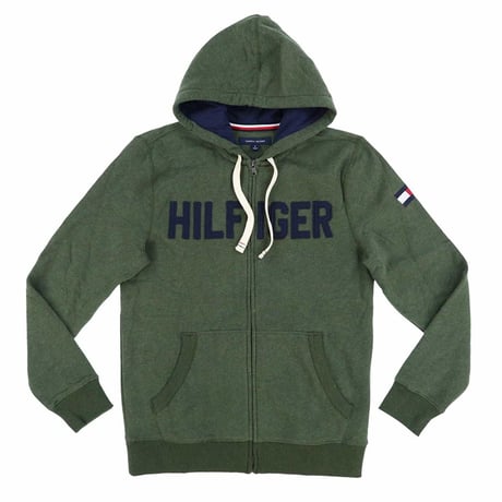 日本未発売 トミーヒルフィガー TOMMY HILFIGER ジップアップパーカー モスグリーン