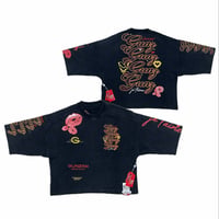 米国シカゴ発 Gunzinii ガンジーニ Je T'aime Cropped Boxy T-Shirt ジュテーム クロップ丈Tシャツ (CropT58)