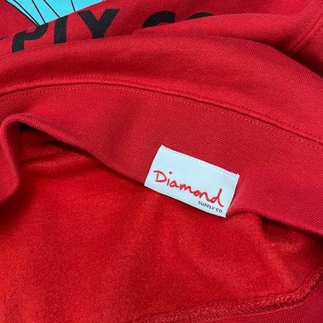 Diamond Supply ダイヤモンドサプライ Vices クルーネック スウェット トレーナー ピスタグ付き  赤