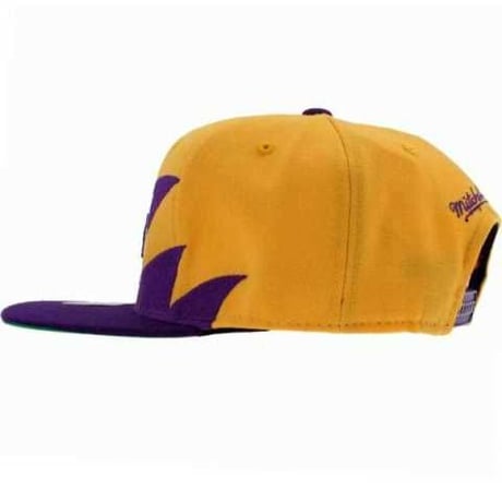Mitchell&Ness ミッチェル&ネス NBA ロサンゼルスLA レイカーズ Lakers 黄色×紫 USA正規品 スナップバック キャップ サイズ調節可 バスケット