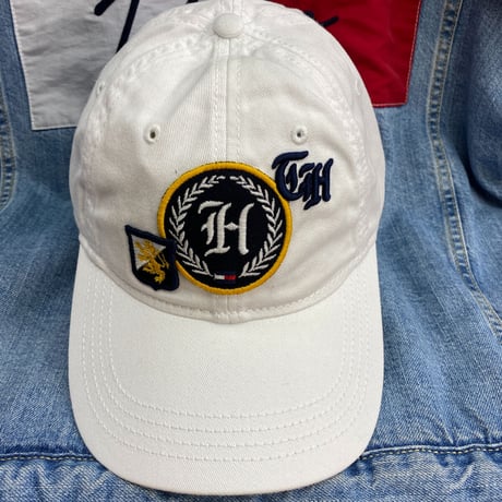 トミーヒルフィガー TommyHilfiger ストラップバック キャップ 帽子 ローキャップ 白 パッチ仕様 綿100%