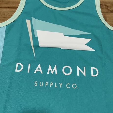 LA発祥 【S】 ダイヤモンドサプライ Diamond Supply Co サイドメッシュ タンクトップ 青 スケーター