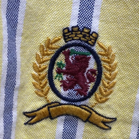 35th限定 TOMMY HILFIGER トミーヒルフィガー CREST ストライプ ボタンダウン 長袖シャツ 黄色
