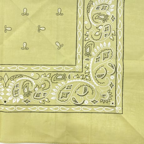 ペイズリー バンダナ Paisley Bandana ヴィンテージ調 大判サイズ 55cm カーキ (BNDN90)
