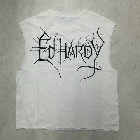 USA仕様 Ed Hardy エドハーディ Demon Cropped Cut Off T クロップ カットオフ Tシャツ (EdT9)